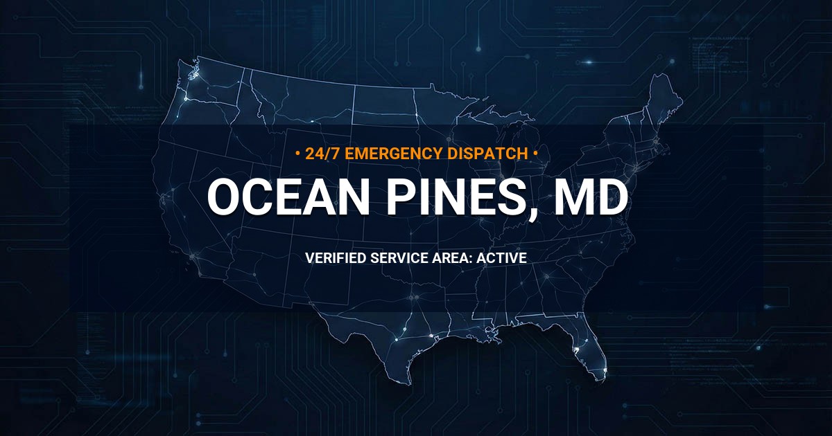 Emergency Plumbing Dispatch Map for Plumbing Services: Ocean Pines, MD