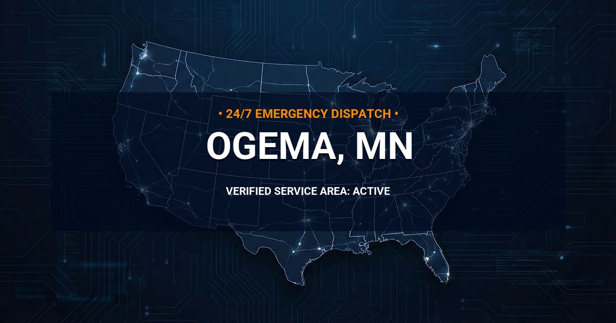 Emergency Plumbing Dispatch Map for Plumbing Services: Ogema, MN