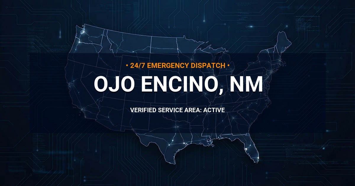 Emergency Plumbing Dispatch Map for Plumbing Services: Ojo Encino, NM