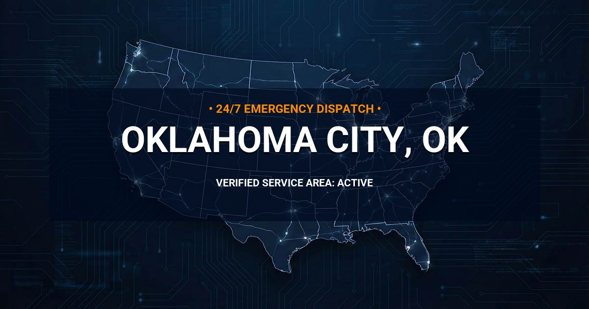 Emergency Plumbing Dispatch Map for Plumbing Services: Oklahoma City, OK