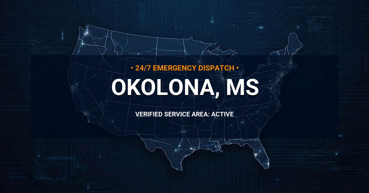 Emergency Plumbing Dispatch Map for Plumbing Services: Okolona, MS