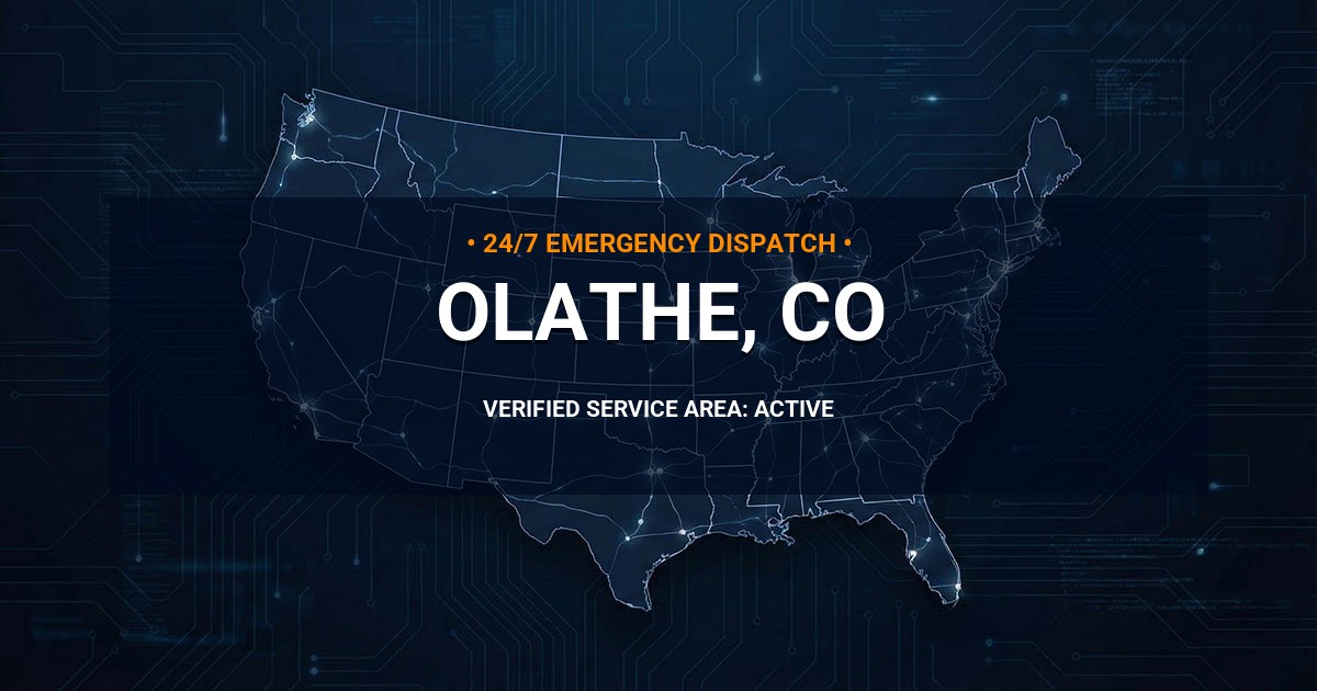 Emergency Plumbing Dispatch Map for Plumbing Services: Olathe, CO
