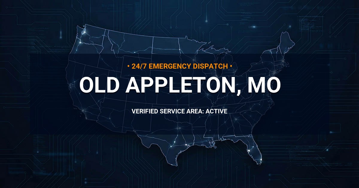Emergency Plumbing Dispatch Map for Plumbing Services: Old Appleton, MO