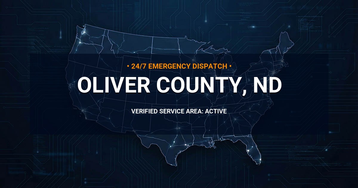 Emergency Plumbing Dispatch Map for Oliver County Plumbing Logistics