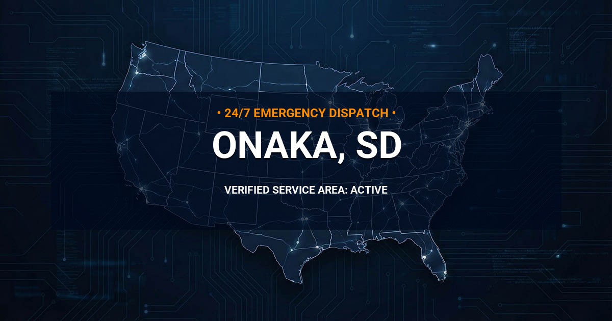 Emergency Plumbing Dispatch Map for Plumbing Services: Onaka, SD