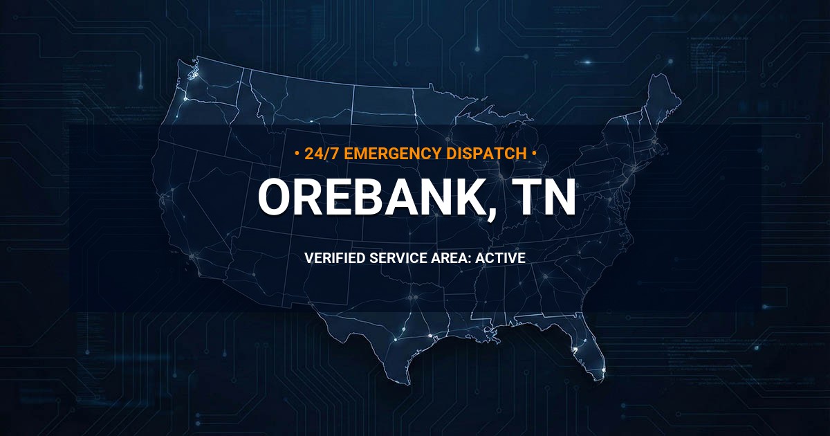 Emergency Plumbing Dispatch Map for Plumbing Services: Orebank, TN