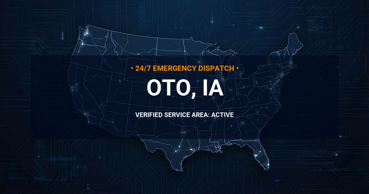 Emergency Plumbing Dispatch Map for Plumbing Services: Oto, IA