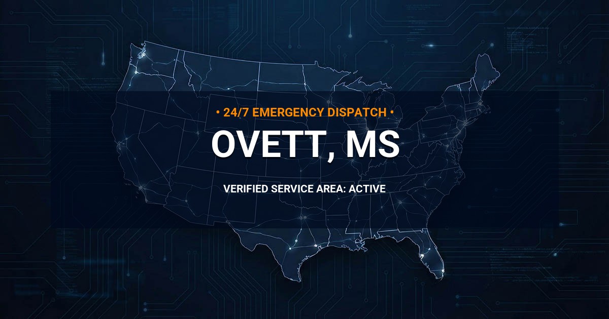 Emergency Plumbing Dispatch Map for Plumbing Services: Ovett, MS