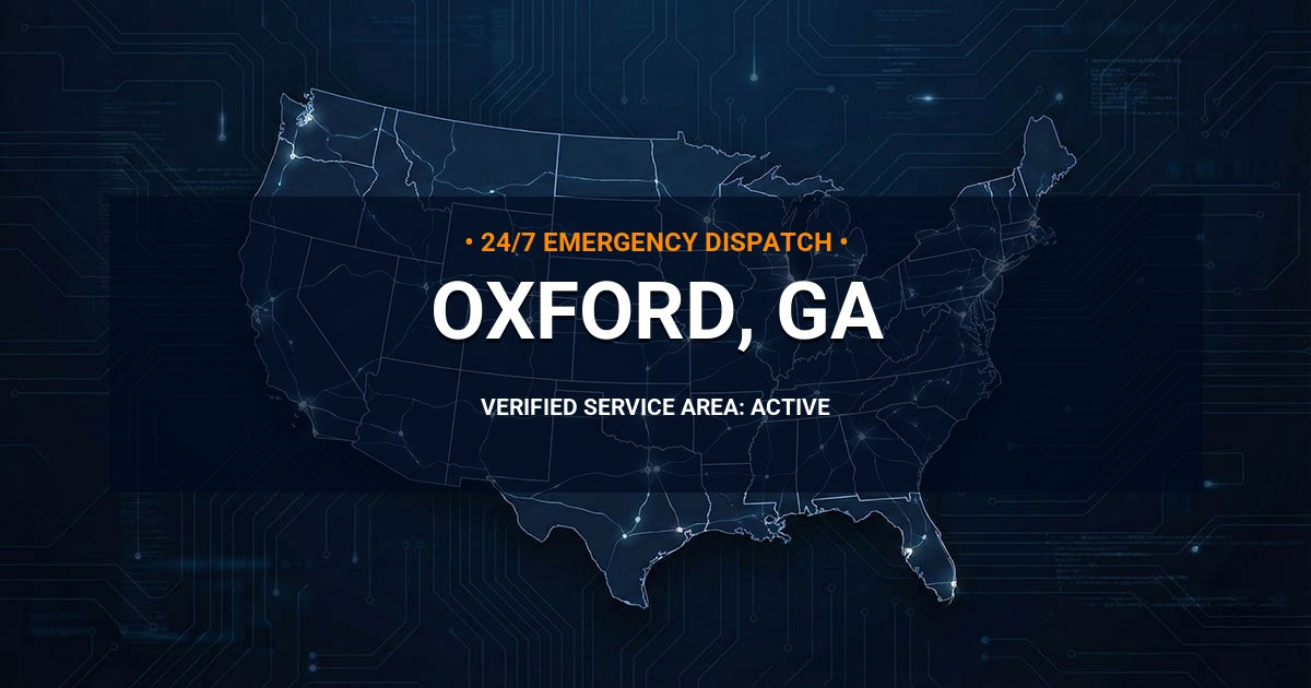 Emergency Plumbing Dispatch Map for Plumbing Services: Oxford, GA