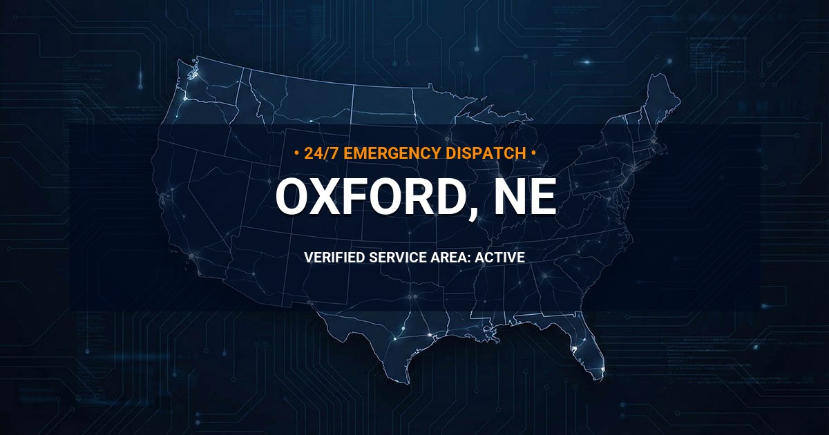 Emergency Plumbing Dispatch Map for Plumbing Services: Oxford, NE