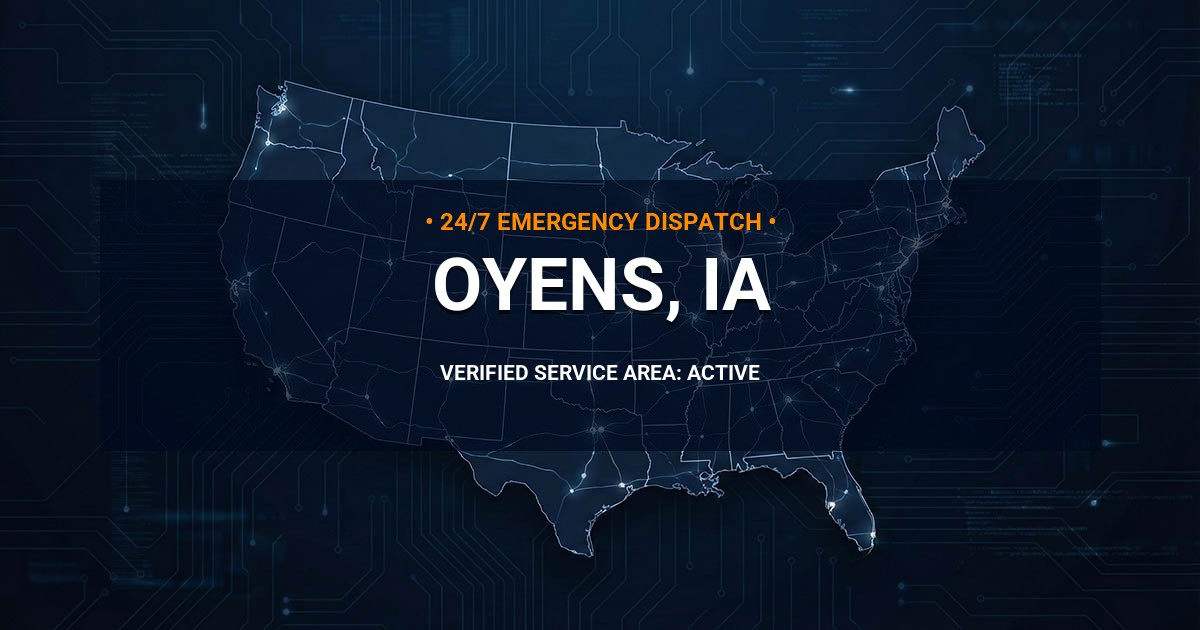 Emergency Plumbing Dispatch Map for Plumbing Services: Oyens, IA