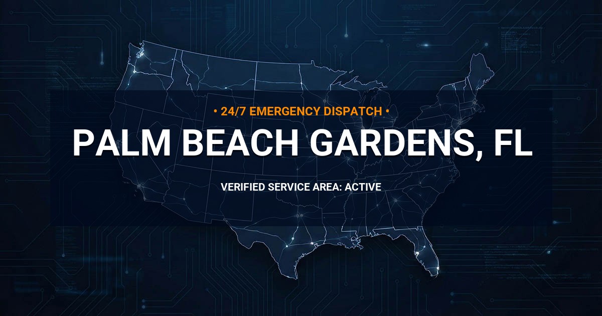 Emergency Plumbing Dispatch Map for Plumbing Services: Palm Beach Gardens, FL
