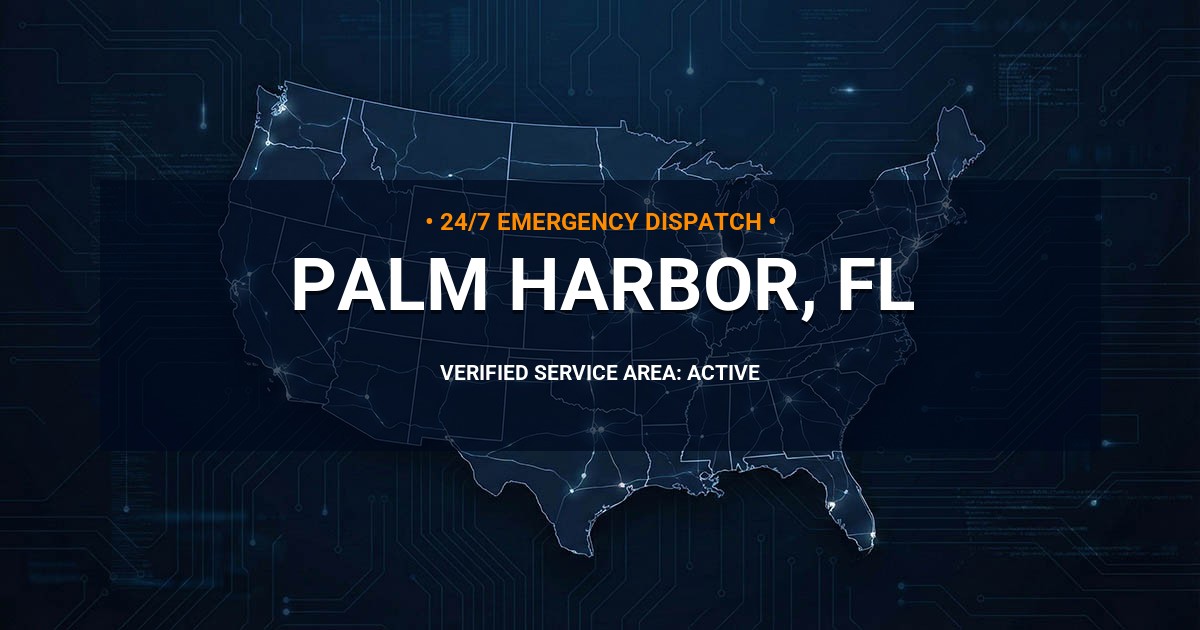 Emergency Plumbing Dispatch Map for Plumbing Services: Palm Harbor, FL