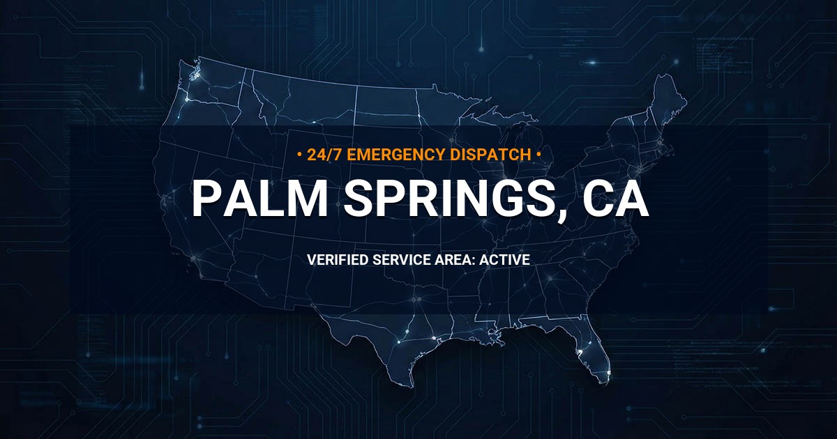 Emergency Plumbing Dispatch Map for Plumbing Services: Palm Springs, CA