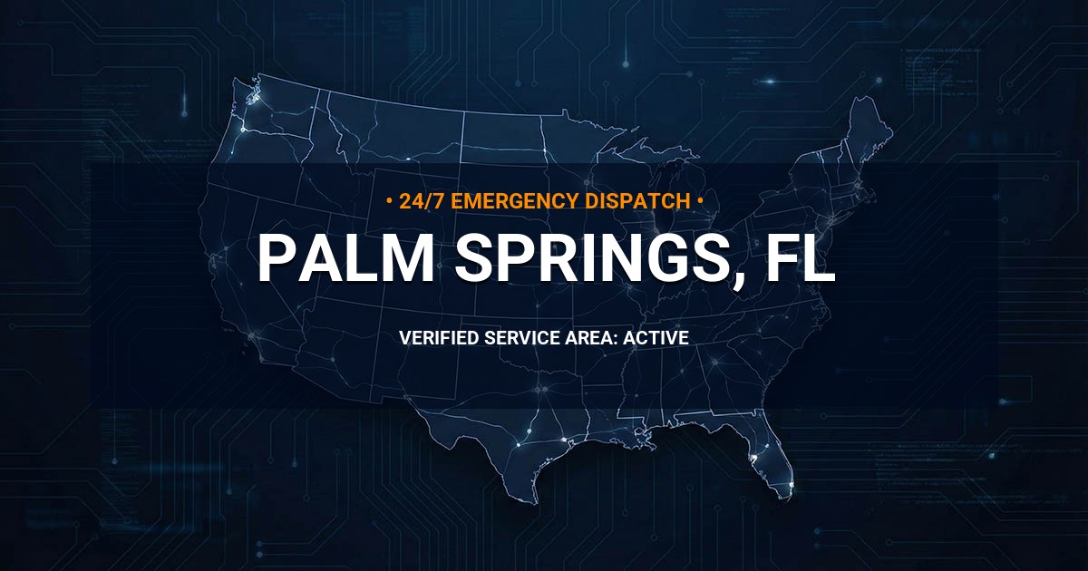 Emergency Plumbing Dispatch Map for Plumbing Services: Palm Springs, FL