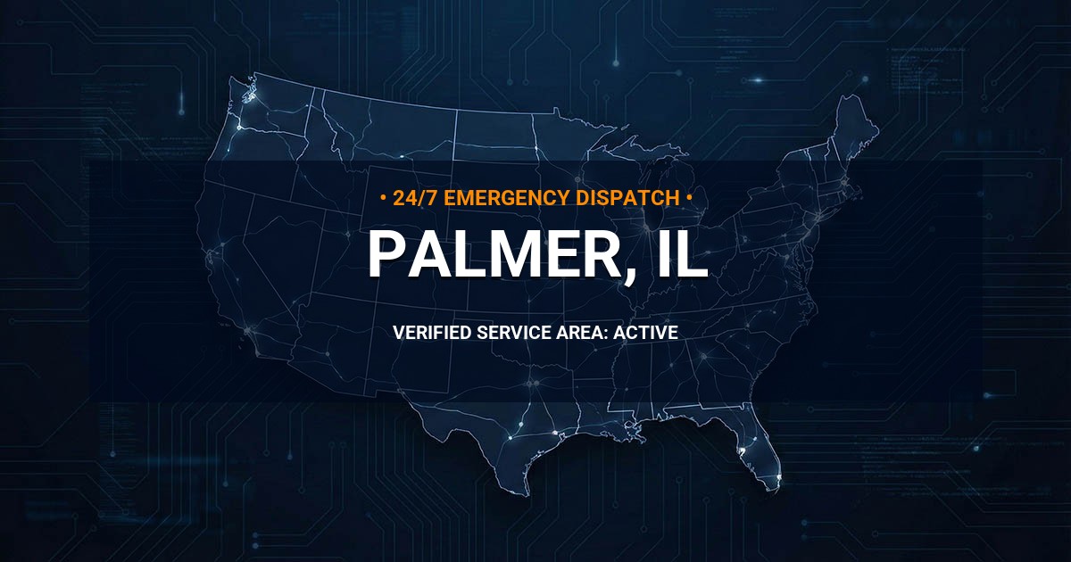 Emergency Plumbing Dispatch Map for Plumbing Services: Palmer, IL