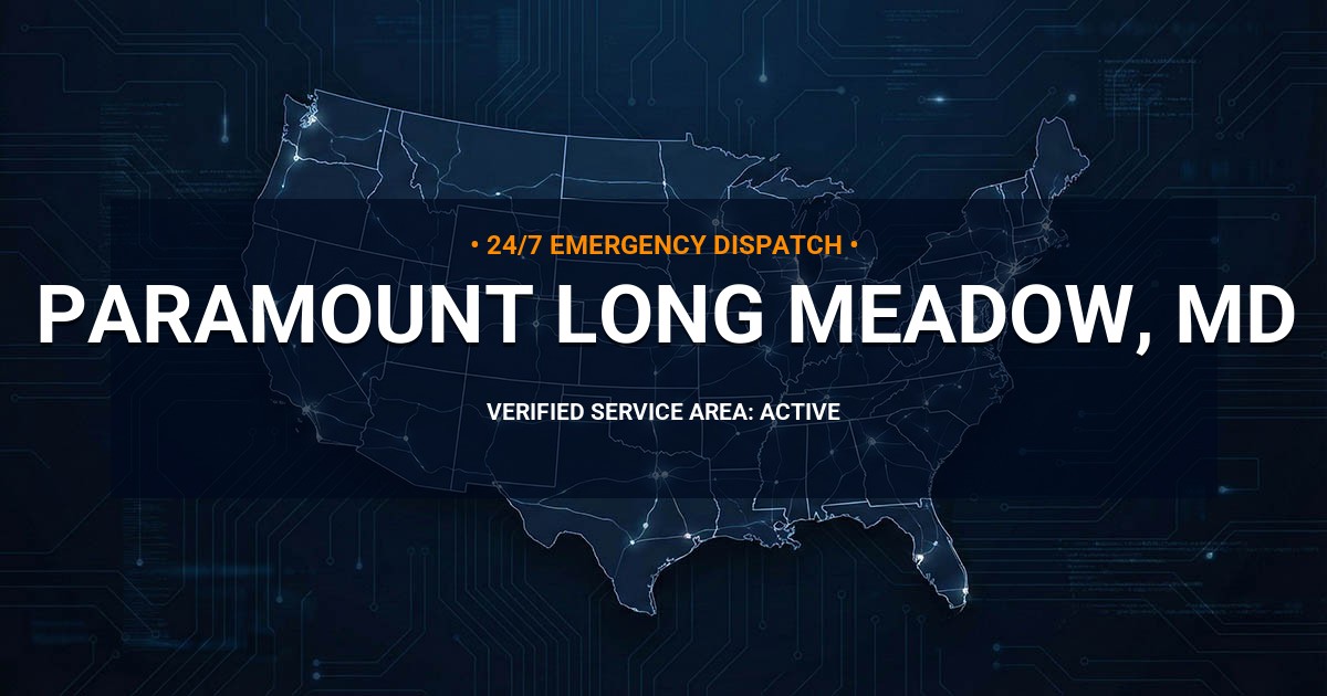 Emergency Plumbing Dispatch Map for Plumbing Services: Paramount-Long Meadow, MD