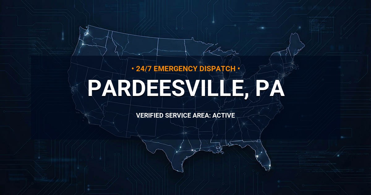 Emergency Plumbing Dispatch Map for Plumbing Services: Pardeesville, PA