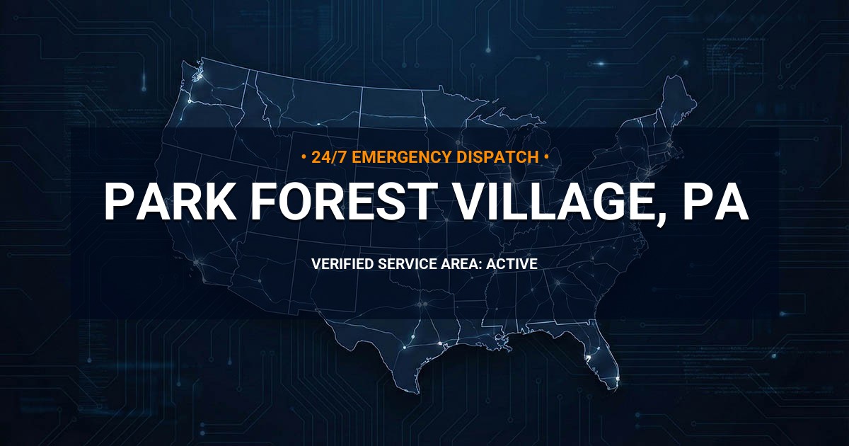 Emergency Plumbing Dispatch Map for Plumbing Services: Park Forest Village, PA