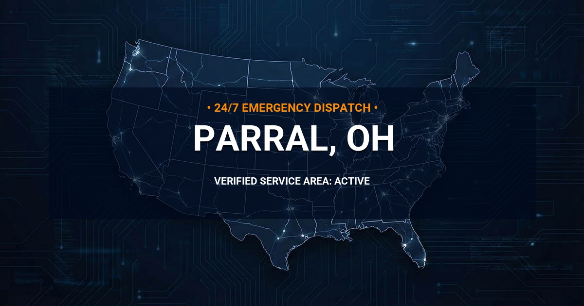 Emergency Plumbing Dispatch Map for Plumbing Services: Parral, OH