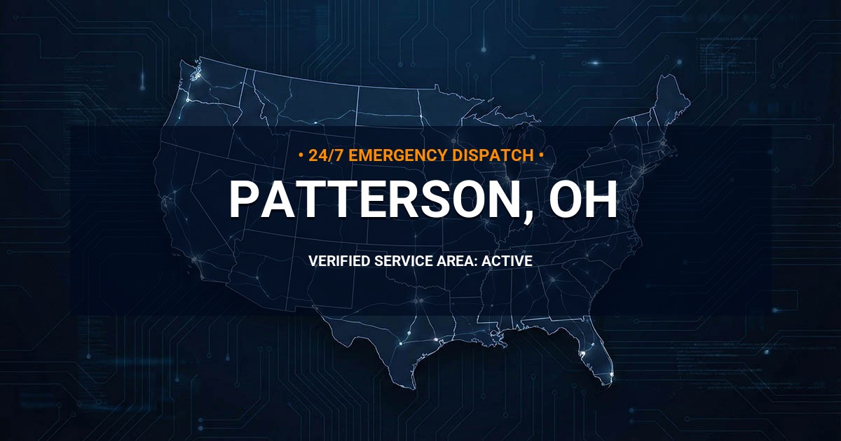Emergency Plumbing Dispatch Map for Plumbing Services: Patterson, OH
