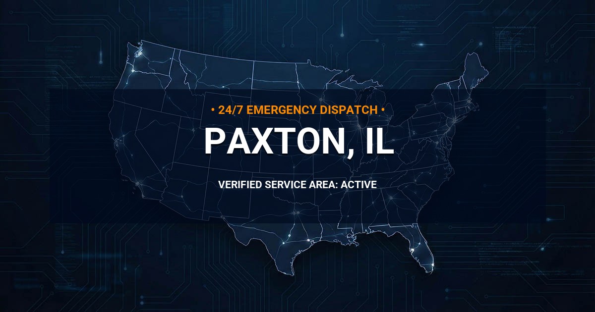 Emergency Plumbing Dispatch Map for Plumbing Services: Paxton, IL