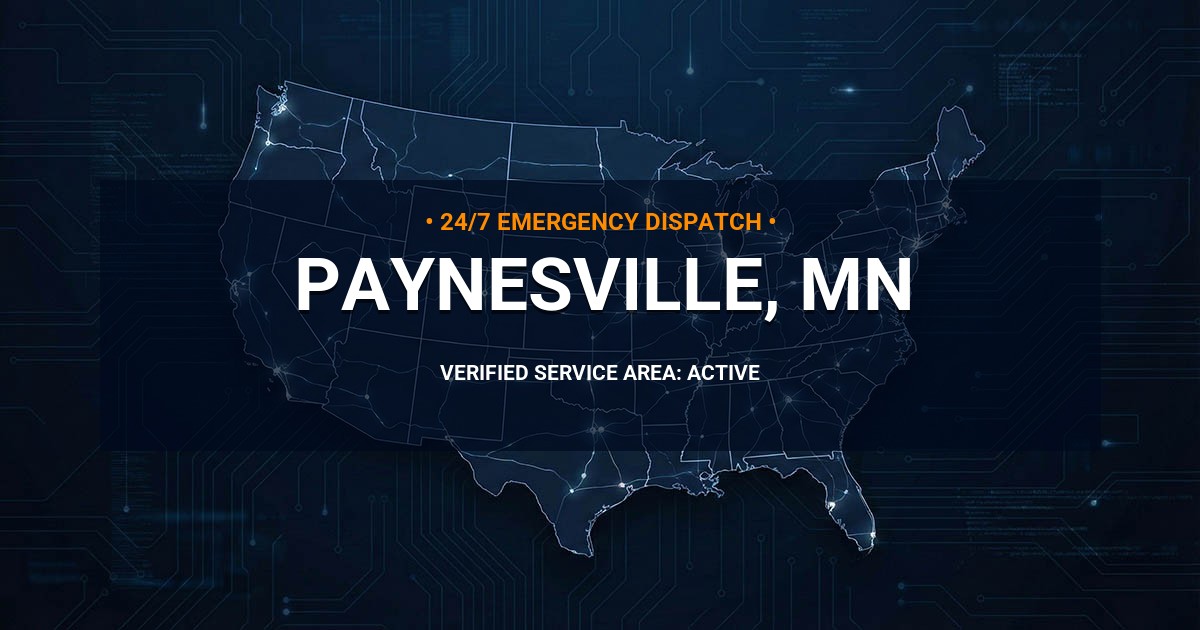 Emergency Plumbing Dispatch Map for Plumbing Services: Paynesville, MN