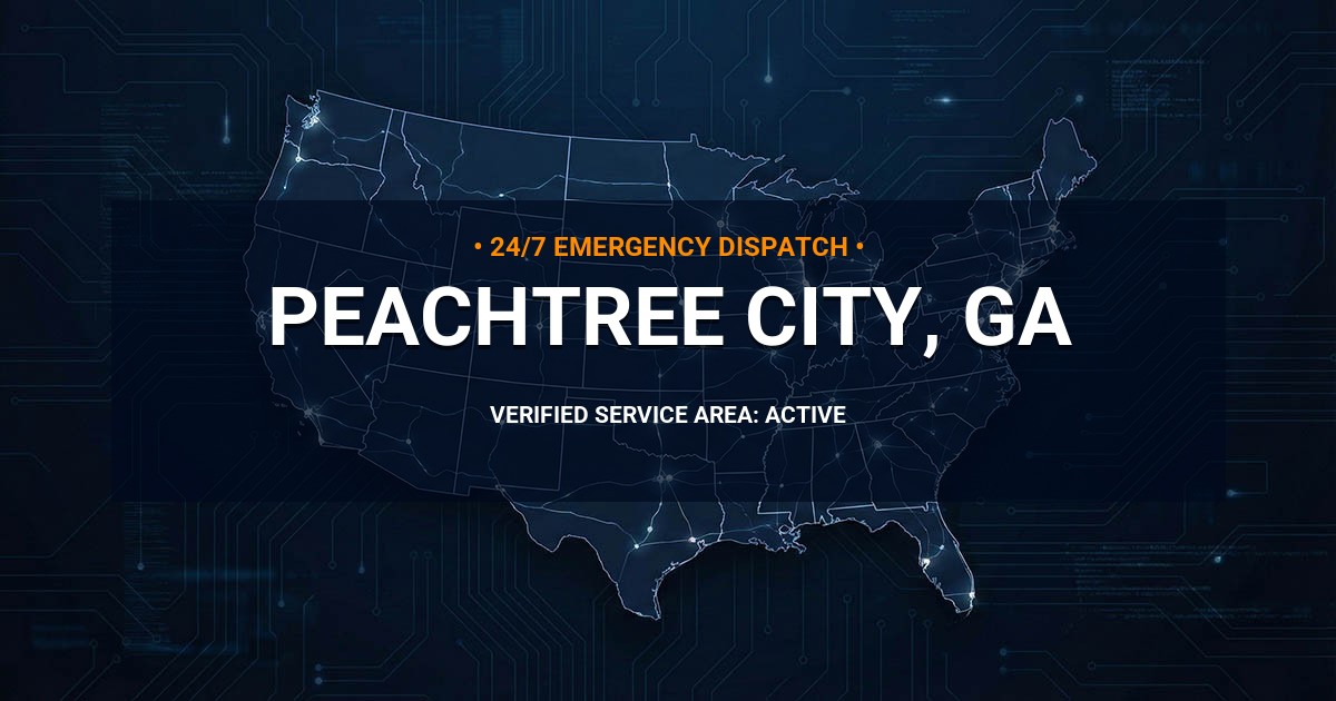 Emergency Plumbing Dispatch Map for Plumbing Services: Peachtree City, GA