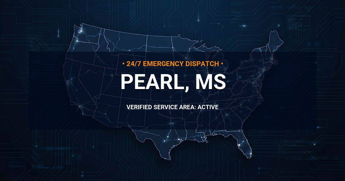 Emergency Plumbing Dispatch Map for Plumbing Services: Pearl, MS