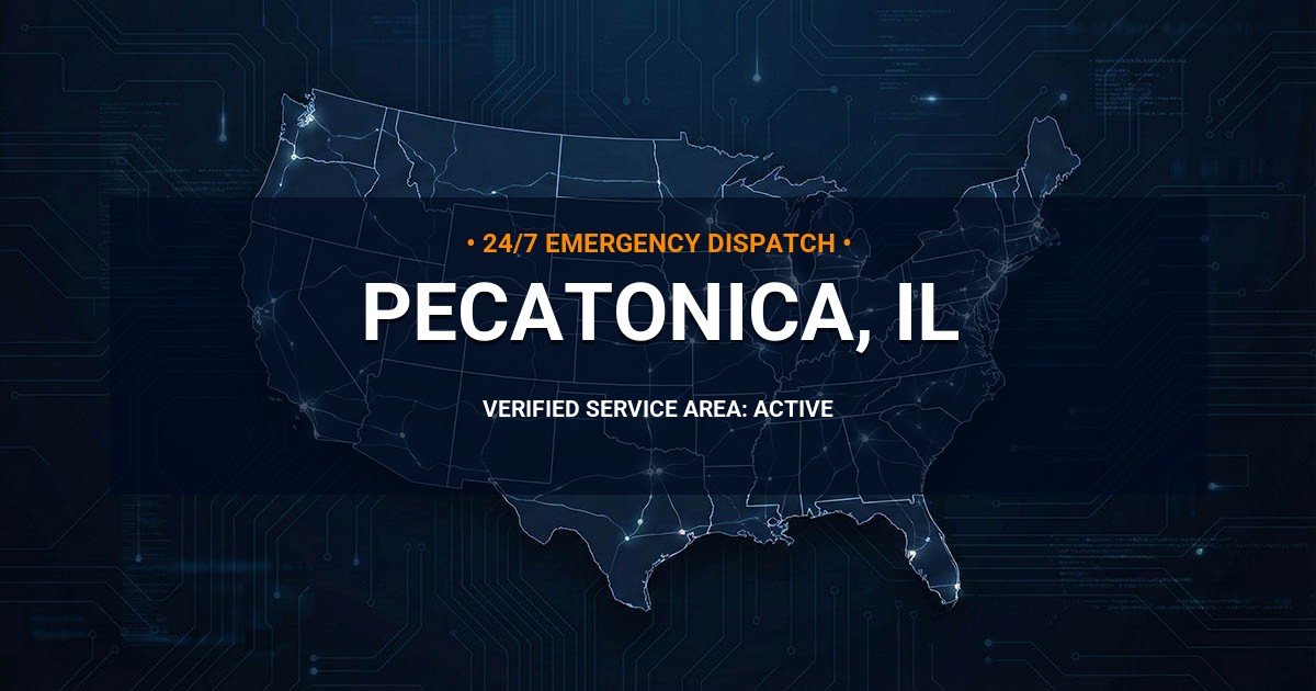Emergency Plumbing Dispatch Map for Plumbing Services: Pecatonica, IL