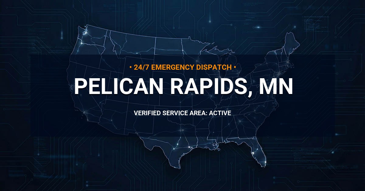 Emergency Plumbing Dispatch Map for Plumbing Services: Pelican Rapids, MN