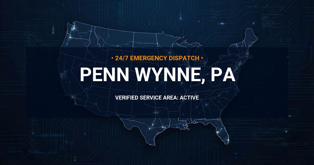 Emergency Plumbing Dispatch Map for Plumbing Services: Penn Wynne, PA