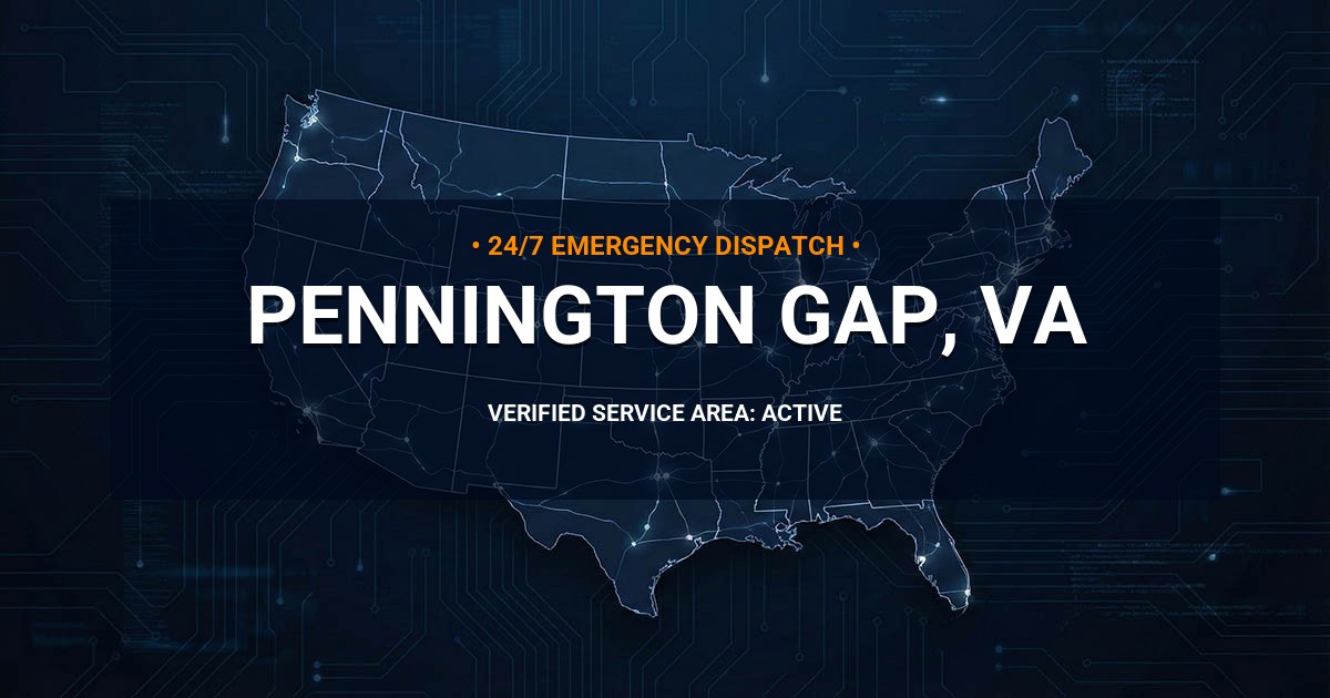 Emergency Plumbing Dispatch Map for Plumbing Services: Pennington Gap, VA