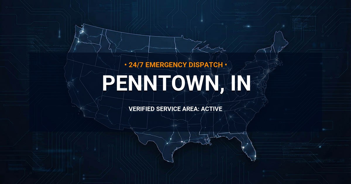 Emergency Plumbing Dispatch Map for Plumbing Services: Penntown, IN