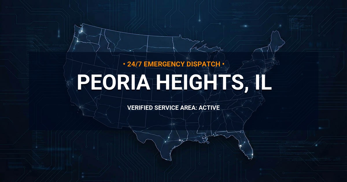Emergency Plumbing Dispatch Map for Plumbing Services: Peoria Heights, IL