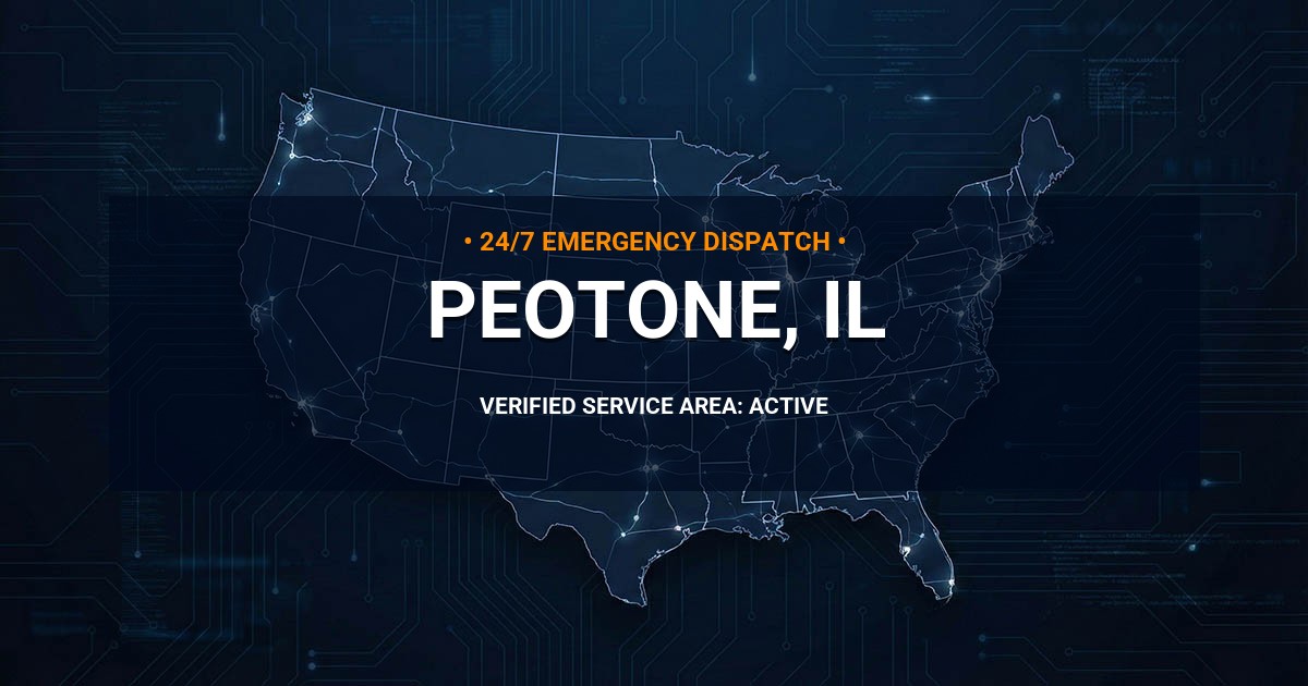 Emergency Plumbing Dispatch Map for Plumbing Services: Peotone, IL