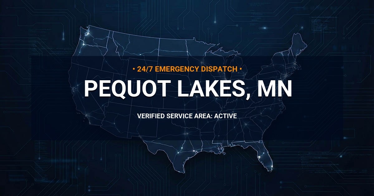Emergency Plumbing Dispatch Map for Plumbing Services: Pequot Lakes, MN