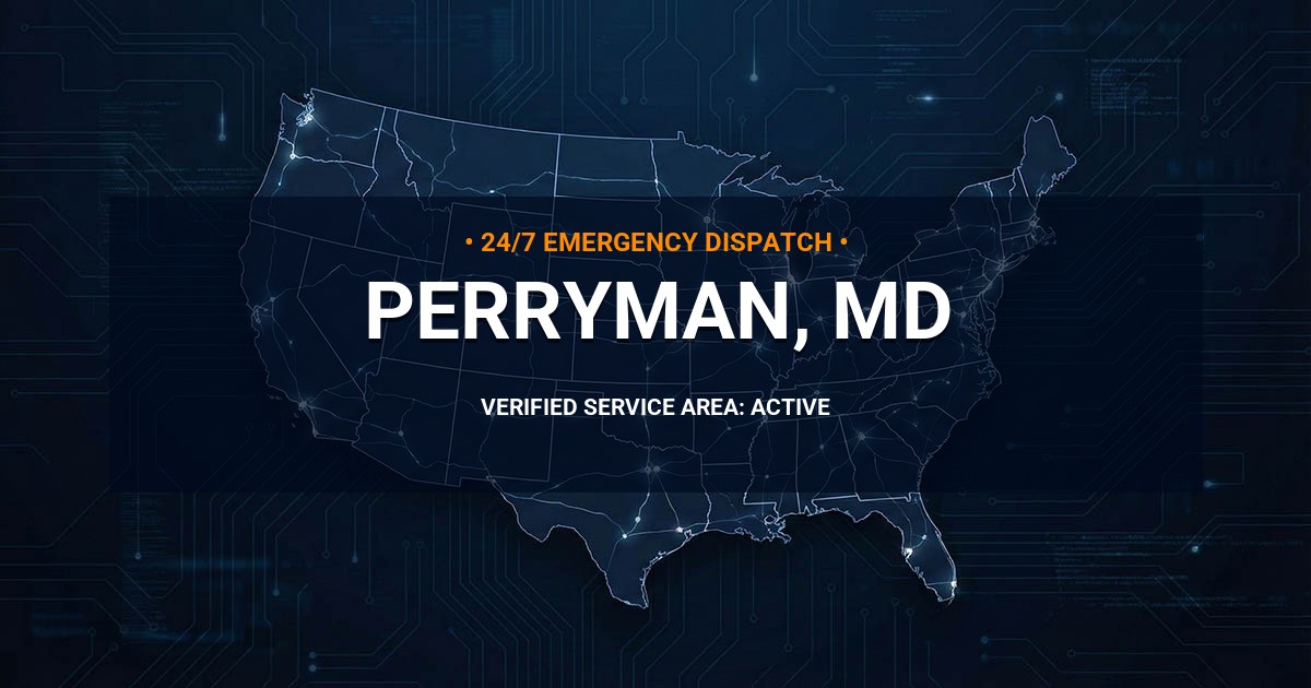 Emergency Plumbing Dispatch Map for Plumbing Services: Perryman, MD