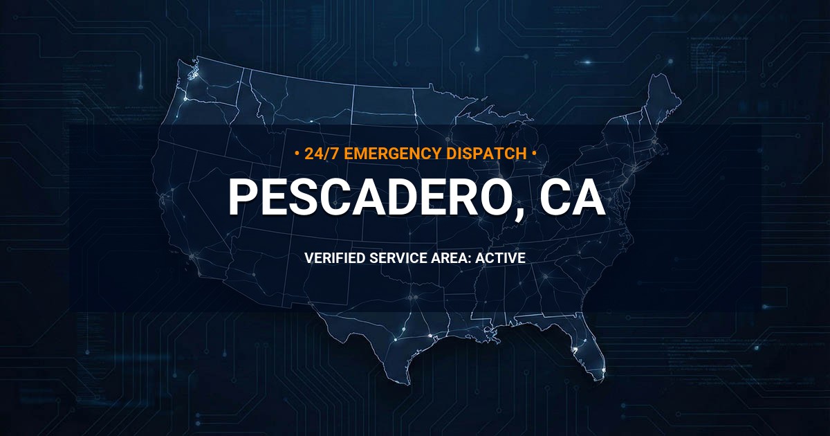 Emergency Plumbing Dispatch Map for Plumbing Services: Pescadero, CA
