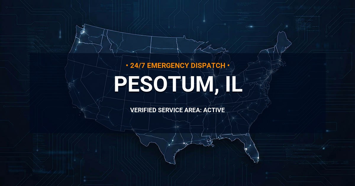 Emergency Plumbing Dispatch Map for Plumbing Services: Pesotum, IL