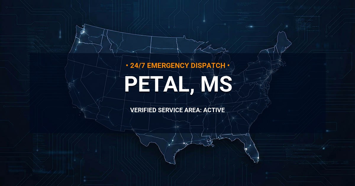 Emergency Plumbing Dispatch Map for Plumbing Services: Petal, MS