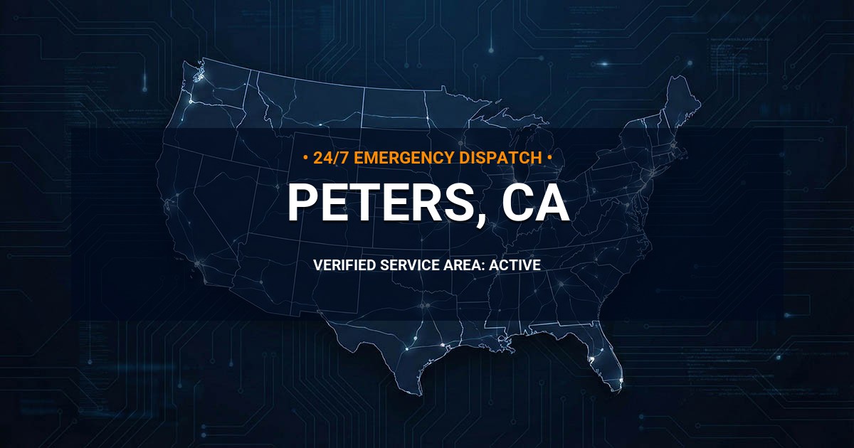 Emergency Plumbing Dispatch Map for Plumbing Services: Peters, CA