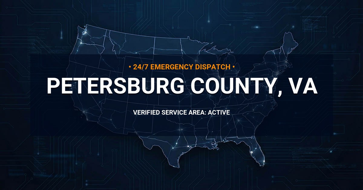 Emergency Plumbing Dispatch Map for Petersburg County Plumbing Logistics