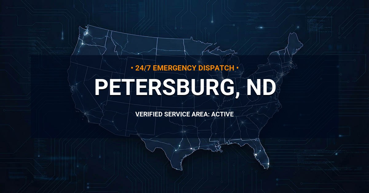 Emergency Plumbing Dispatch Map for Plumbing Services: Petersburg, ND