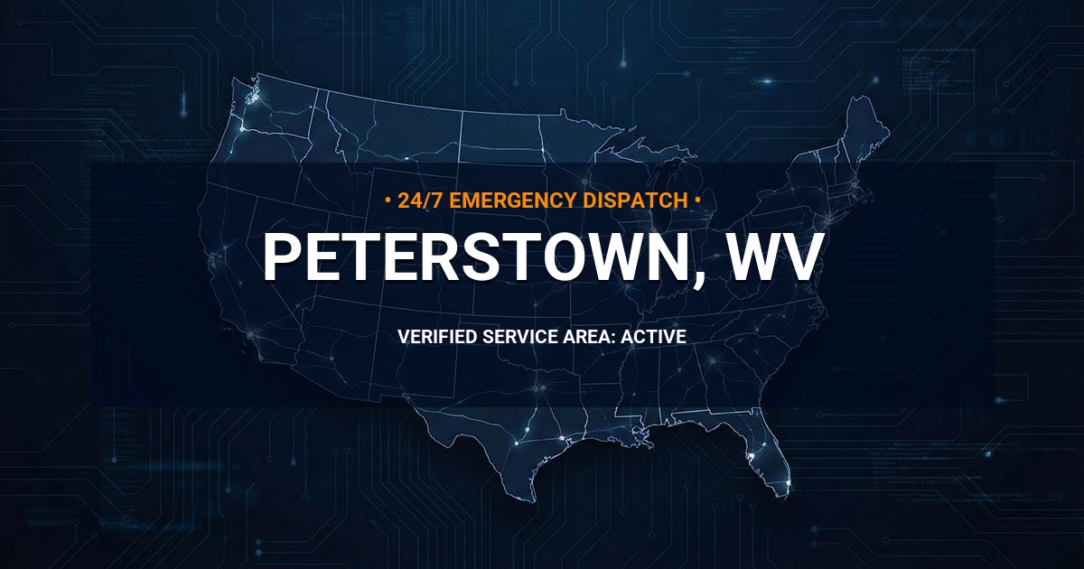 Emergency Plumbing Dispatch Map for Plumbing Services: Peterstown, WV