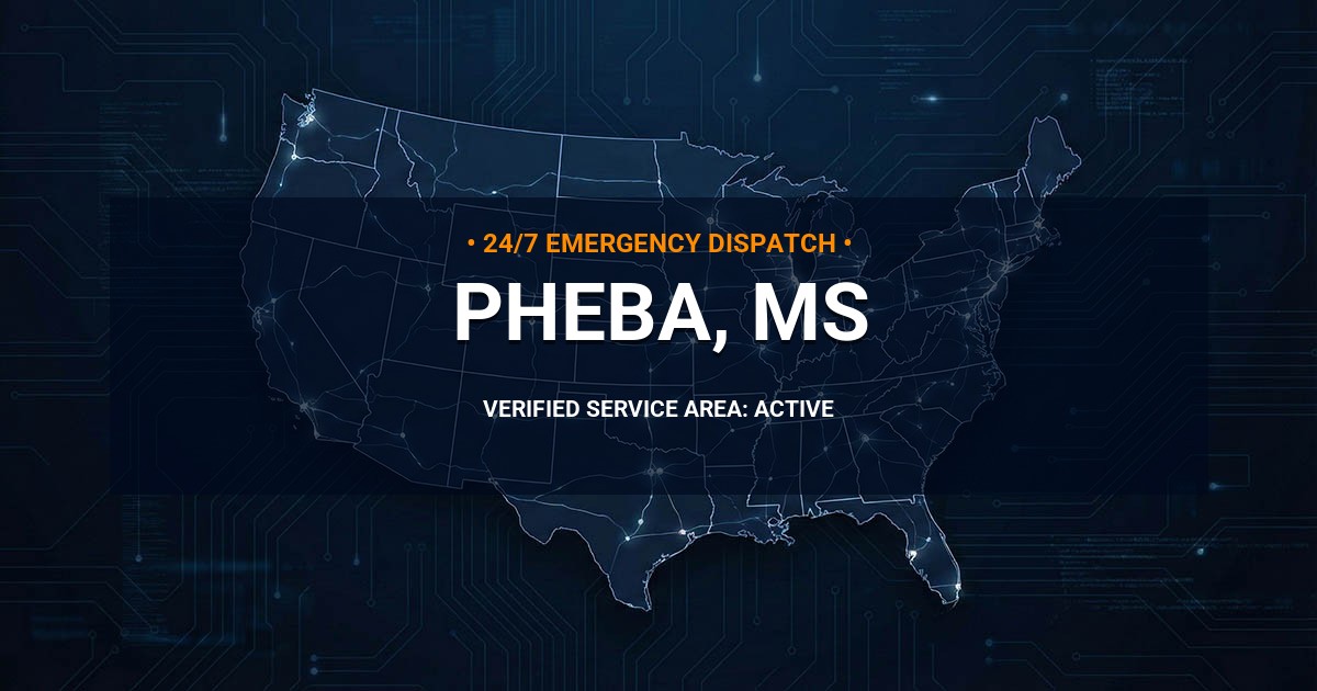 Emergency Plumbing Dispatch Map for Plumbing Services: Pheba, MS