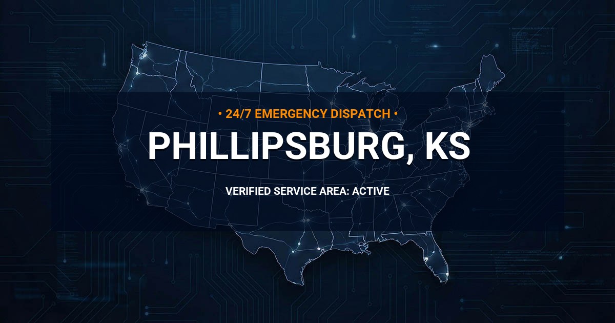 Emergency Plumbing Dispatch Map for Plumbing Services: Phillipsburg, KS