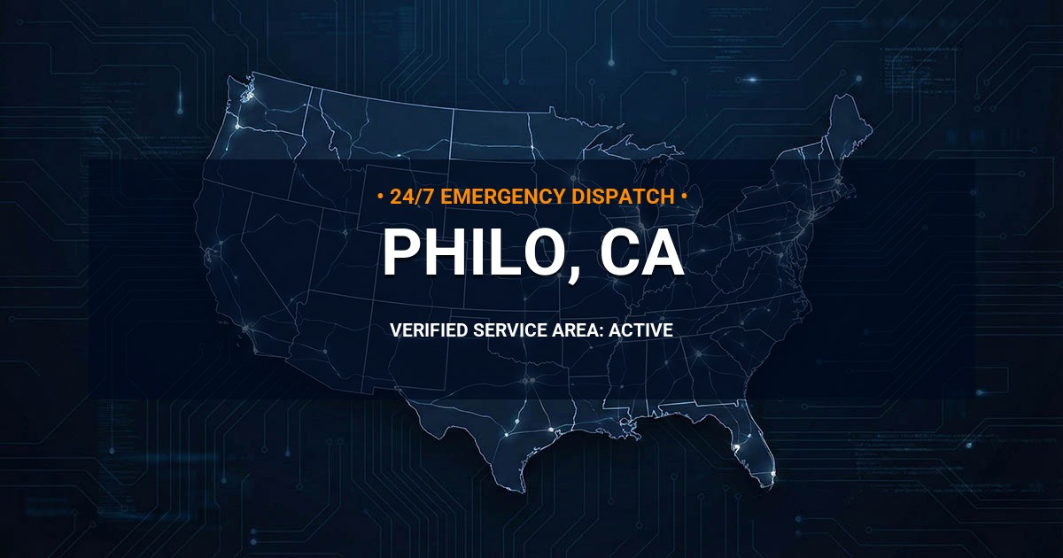 Emergency Plumbing Dispatch Map for Plumbing Services: Philo, CA