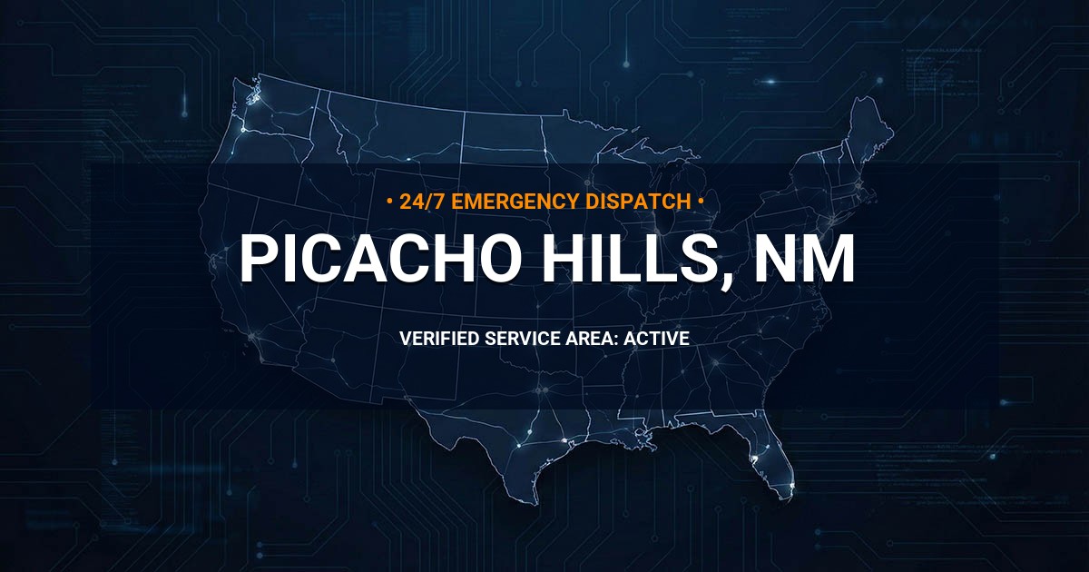 Emergency Plumbing Dispatch Map for Plumbing Services: Picacho Hills, NM