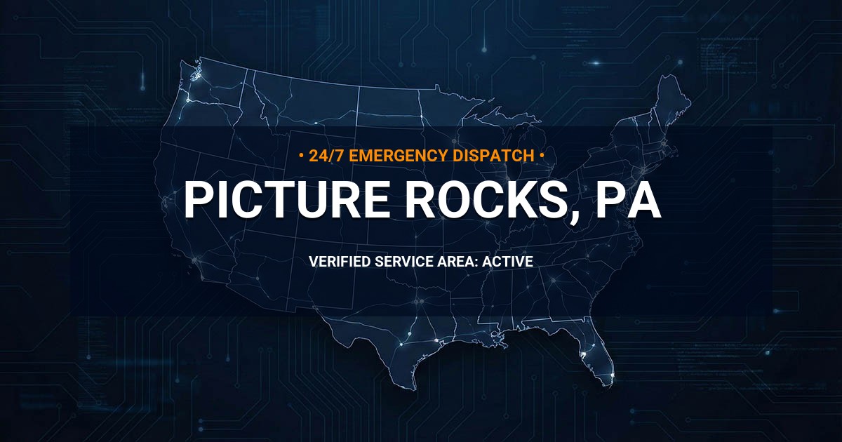 Emergency Plumbing Dispatch Map for Plumbing Services: Picture Rocks, PA